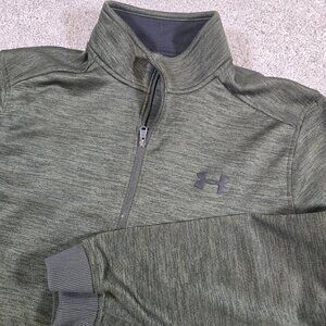 Under Armour Coldgear 1/4 Zip Pullover Sweater Men's Medium Green Athletic